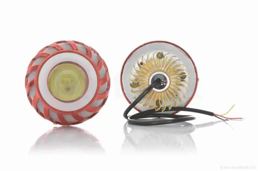 Модуль у фару діодний D71, біле світло, червоний габарит, RGB кільце, стробоскоп #18127_, QT-009593