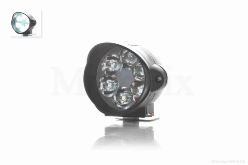 Фара додаткова діодна, кругла, D54, з козирком, біле світло #18134_, QT-037119