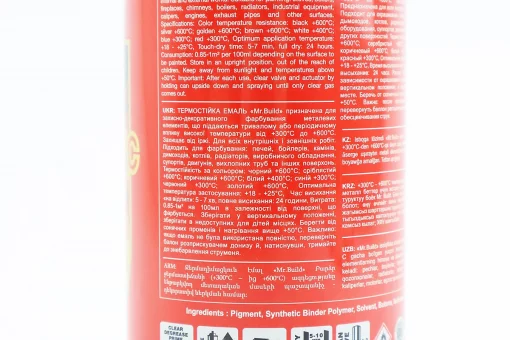 Краска акриловая жаростойкая 600&deg;C, "ЧЕРНЫЙ МАТОВЫЙ", Аэрозоль 400ml, FIX-209742