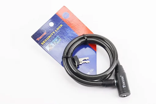 Замок противоугонный тросовый 900х10мм под ключ, TY414, FIX-409126