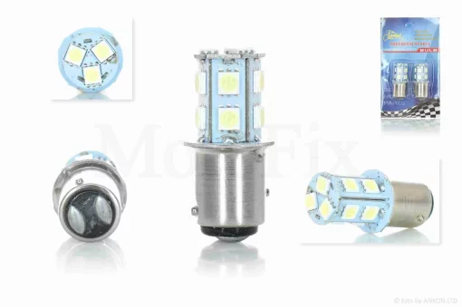 Лампи стопа діодні S25 12V 21/5W кукурудза, білі, 2шт, QT-020719