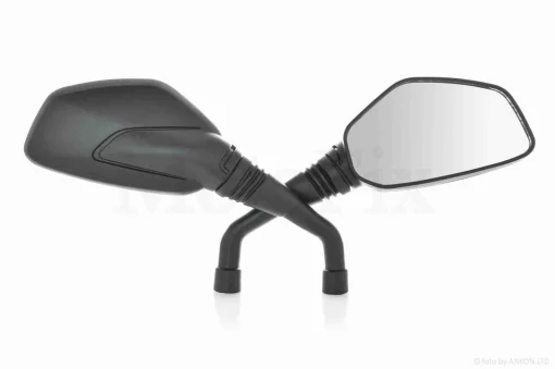 Дзеркала M8 п`ятикутні, чорні, гумова ніжка, QT-022383