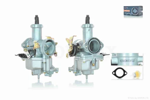 Карбюратор PZ30 підкачування ручне зліва (тріскачка), прискорювальний насос праворуч "KEIHIN", QT-013103