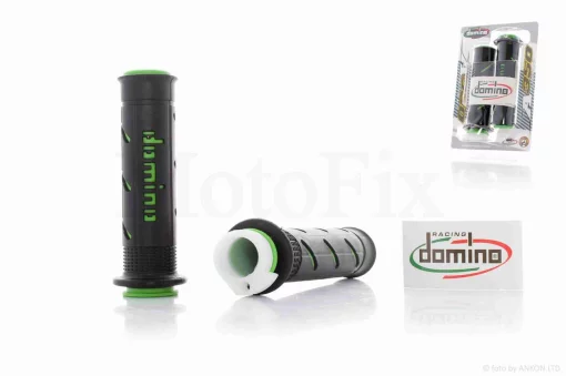 Грипси (ручки керма) універсальні #3 "DOMINO" (чорно-зелені), QT-022163