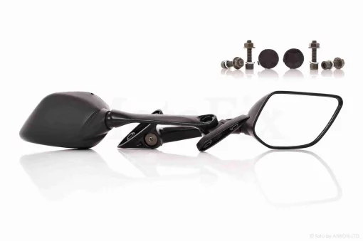 Зеркала мото пятиугольные, длинная нога, два болта , QT-026680