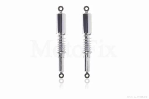 Амортизатори задні Delta 340mm, регульовані, відкрита пружина, хром, QT-000066