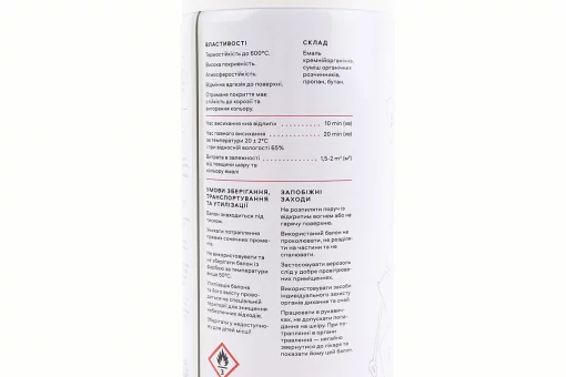 Краска акриловая жаростойкая 600&deg;C, "ЧЕРНЫЙ", Аэрозоль 400ml, FIX-209386