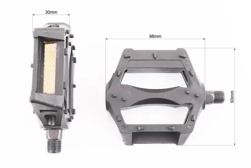 Педали BMX 9/16" пластиковые, чёрные MX-P624, FIX-415002