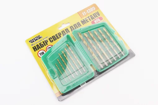 Набір свердел по металу 13шт D-1,5/2/2,5/3/3,2/3,5/4/4,5/4,8/5/5,5/6/6,5мм HSS TiN 11-1305, FIX-703030