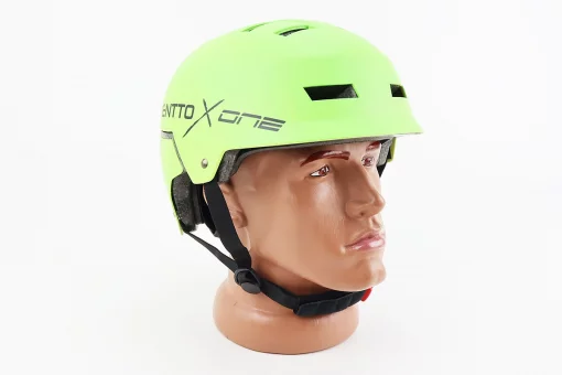 Шолом велосипедний підлітковий BMX M (55-58см), 16 вер. отворів, зелений матовий, FIX-210313