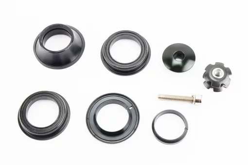 Кермова колонка 1-1/8" (44/28,6x44/30) безрізьбової вилки, напівінтегровані, пром-підшипники, чорні FP-H835B, FIX-210321