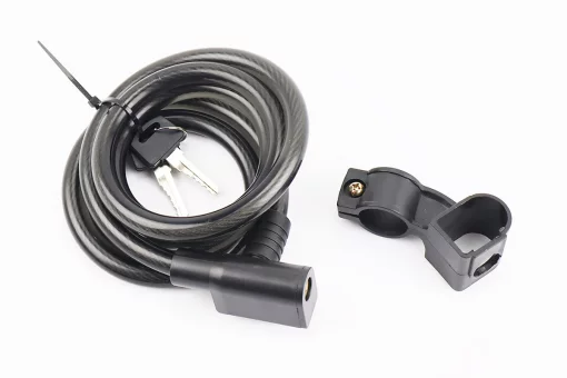 Замок противоугонный тросовый 1500х12мм под ключ, крепл. за трубу сидения, JK9606-102.105, FIX-210323