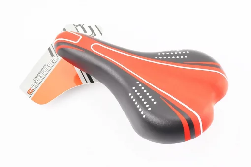 Сидіння MTB 260x150мм, чорно-червоне GW605B, FIX-210332