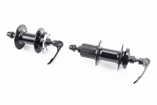 Втулки задняя+передняя MTB алюминиевая 14Gx32H под кассету 8зв, Disk-brake, 2 пром-подшипники 6000 2RS, крепл. эксцентрик, чёрная,