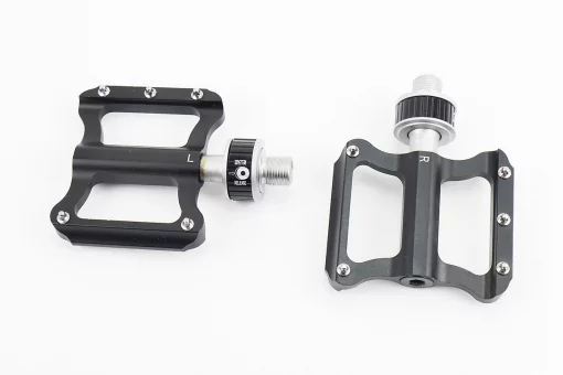 Педали MTB 9/16" (82x72x17mm) алюминиевые быстросъёмные, пром-подшипник (6*13*5), чёрные K-349F, FIX-210360