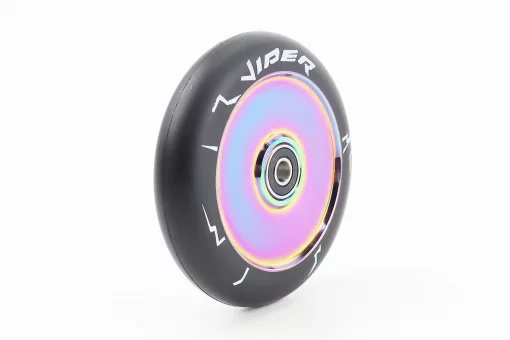 Колесо трюкового самоката 110*24мм 75A V-TECH-PRO, алюминиевое, пром-подшипники 608 (8х22х7) 2RS, плазма, FIX-210391