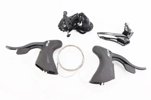 Комплект перемикання (групсет) 2x7 швидкостей, чорні R2, 4 деталі, FIX-210411