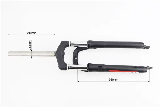 Вилка 26" амортизационная, без резьбы 1-1/8" (28,6мм), шток 240мм, с ходом 60мм, Disk-brake, чёрная N791, FIX-210196