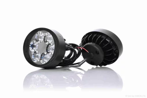 Фари додаткові (пара) круглі, 65-55mm, 6 діодів, кронштейн під дзеркало, QT-020291