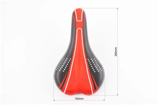 Сидіння MTB 260x150мм, чорно-червоне GW605B, FIX-210332