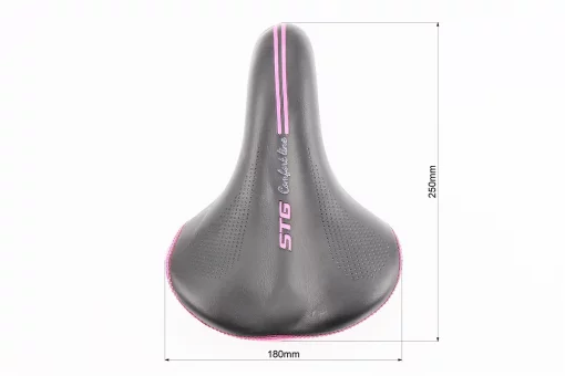 Сидіння MTB 250x180мм, чорно-рожеве VD850B, FIX-210339