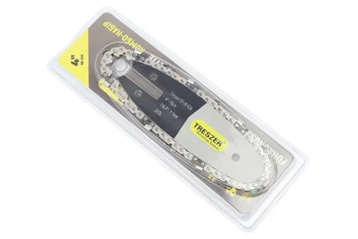 Шина 4"-1,1mm 1/4" 28зв L-14см (подходит на аккумуляторную мини-пилу) + цепь 1/4"-1,1mm-28зв. квад. зуб, на блистере, FIX-210476