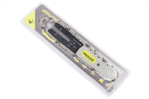 Шина 6"-1,1mm 1/4" 37зв L-18см (подходит на аккумуляторную мини-пилу) + цепь 1/4"-1,1mm-37зв. квад. зуб, на блистере, FIX-210503