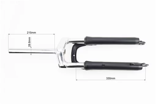 Вилка 24" амортизаційна, без різьби 1-1/8" (28,6мм), шток 215мм, з ходом 40мм, Disk-brake, чорна, FIX-210343