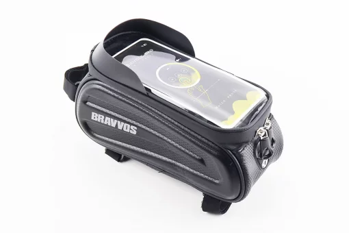 Сумка на раму (жёсткий чехол) с водонепроницаемым отделением для смартфона 230х100х110мм, солнцезащитный козырёк, крепл. на