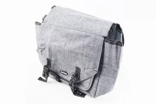 Сумка-штаны на багажник, с влагозащитными 4 отделениями, крепл. на липучке, светоотражающие полосы, серая, FIX-210510