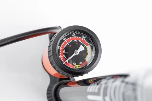 Насос ручной "напольный" с манометром 160 psi/11 bar, под штуцера Schrader&amp;Presta, чёрно-оранжевый Р32ВС-03, ВЕЛОІНСТРУМЕНТ,