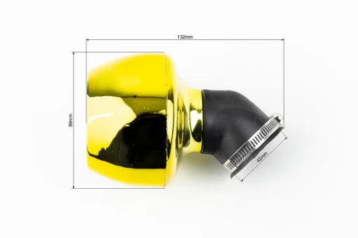 Фильтр воздушный нулевой 42мм 45град. "ТУРБИНА", золотистый, РІЗНЕ, YQ-349994