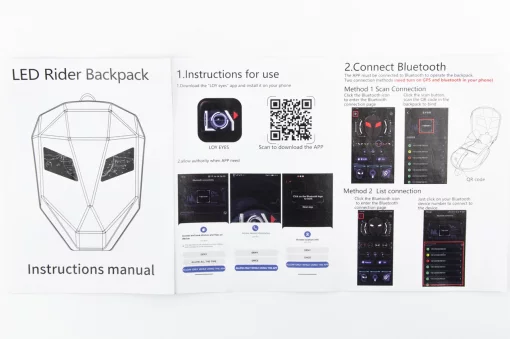 Рюкзак влагозащитный 20 л, с LED дисплеем, управление приложением LOY EYES, чёрный Pixel Moto SB9709 (Power bank не входит в
