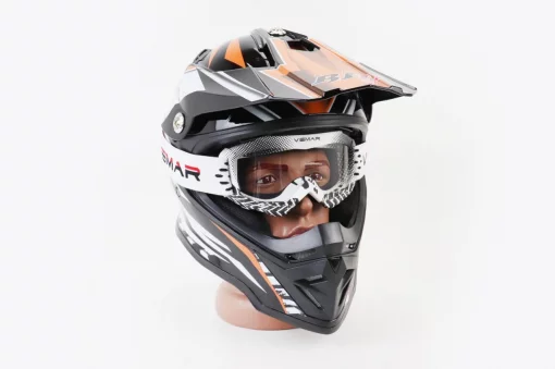 Окуляри дитячі кросові/ендуро/АТV, біло-чорні (прозоре скло), VM-1018A, ШОЛОМИ, YQ-360139