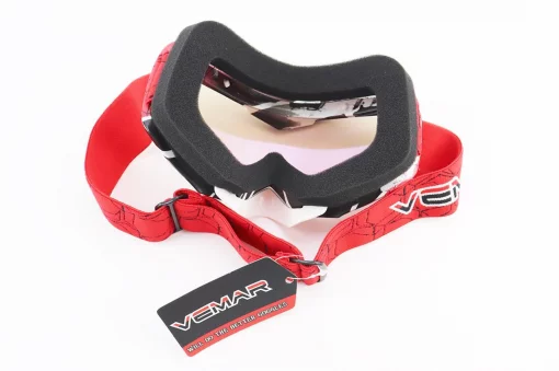 Окуляри кросові/ендуро/АТV, біло-червоно-чорні (дзеркальне скло), VM-1016C, ШОЛОМИ, YQ-330832