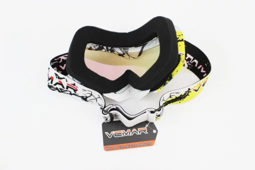 Очки кроссовые/эндуро/АТV, бело-чёрно-жёлтые (хамелеон стекло), VM-1016C, ШОЛОМИ, YQ-330836