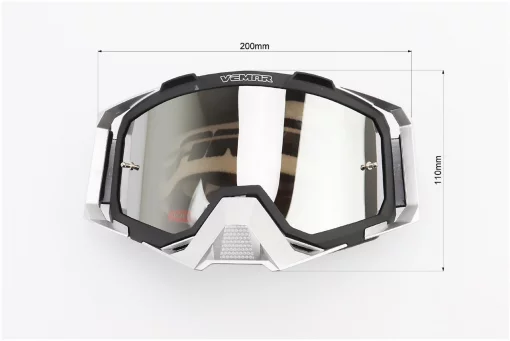 Окуляри кросові/ендуро/АТV, чорно-сірі (дзеркальне скло), MJ-1024-5, ШОЛОМИ, YQ-360342