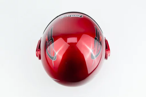 Шлем открытый HK-215, красный с рисунком (незначительные отличия рисунков, возможны дефекты покраски), ШОЛОМИ, YQ-360129