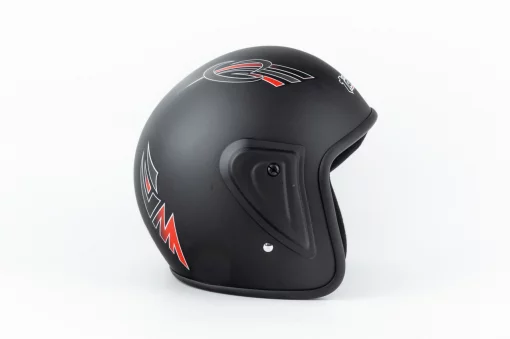Шлем открытый HK-215, чёрный матовый с красно-серым рисунком (незначительные отличия рисунков), ШОЛОМИ, YQ-330535