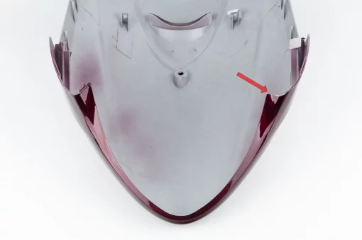 УЦІНКА Yamaha JOG SA-36J/39J Пластик-передній верхній "дзьоб", бордовий (відламан шматочок, див. фото), пластик-J, YQ-329834