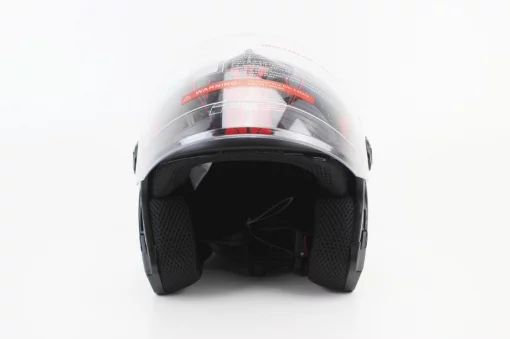 Шлем открытый с очками 707 XS, чёрный с красным рисунком, ШОЛОМИ, YQ-360086