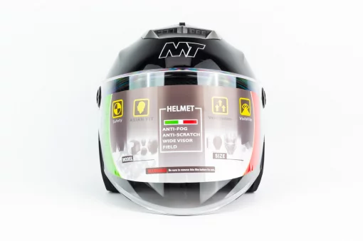 Шолом відкритий з окулярами МТ 858 S, чорний глянець, ШОЛОМИ, YQ-360510