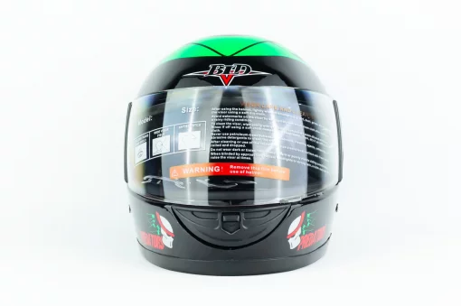 Шлем интеграл BLD-825A XS (53-54см), чёрно-зелёный "хищник", ШОЛОМИ, YQ-330031