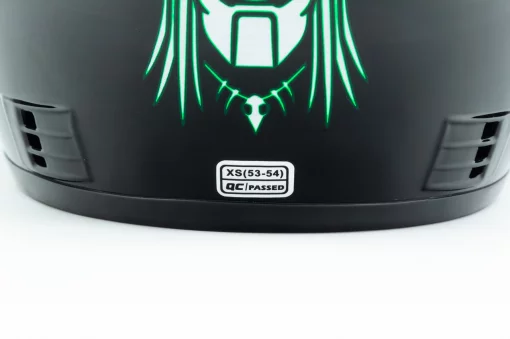 Шлем интеграл BLD-825A XS (53-54см), чёрно-зелёный "хищник", ШОЛОМИ, YQ-330031