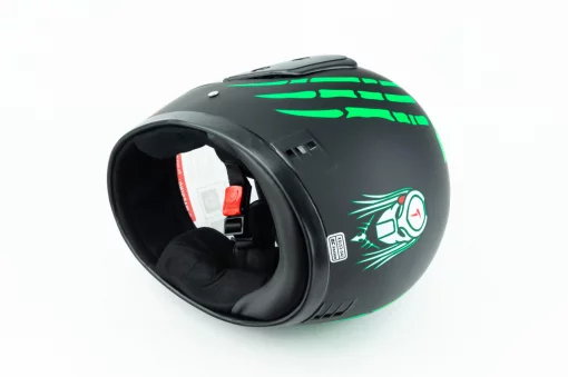 Шлем интеграл BLD-825A XS (53-54см), чёрно-зелёный "хищник" мат, ШОЛОМИ, YQ-330241