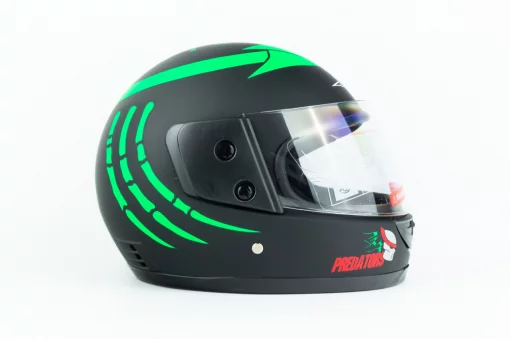 Шлем интеграл BLD-825A XS (53-54см), чёрно-зелёный "хищник" мат, ШОЛОМИ, YQ-330241