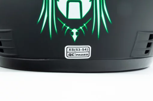 Шлем интеграл BLD-825A XS (53-54см), чёрно-зелёный "хищник" мат, ШОЛОМИ, YQ-330241