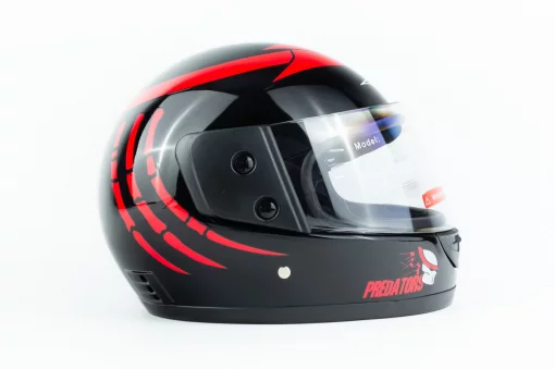 Шлем интеграл BLD-825A XS (53-54см), чёрно-красный "хищник", ШОЛОМИ, YQ-330036