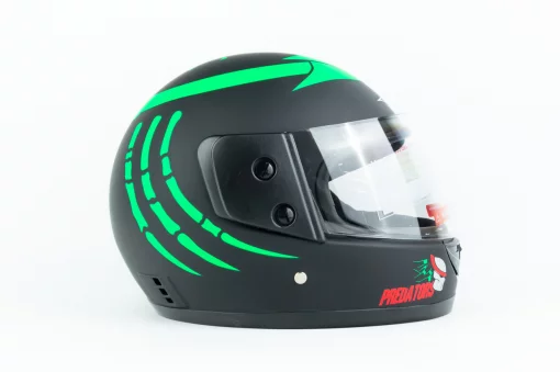 Шлем интеграл BLD-825A М (57-58см), чёрно-зелёный "хищник" мат, ШОЛОМИ, YQ-330033