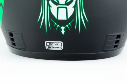 Шлем интеграл BLD-825A М (57-58см), чёрно-зелёный "хищник" мат, ШОЛОМИ, YQ-330033